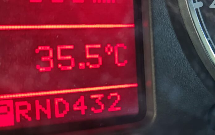 Temperatura en un vehículo de Soria capital esta tarde